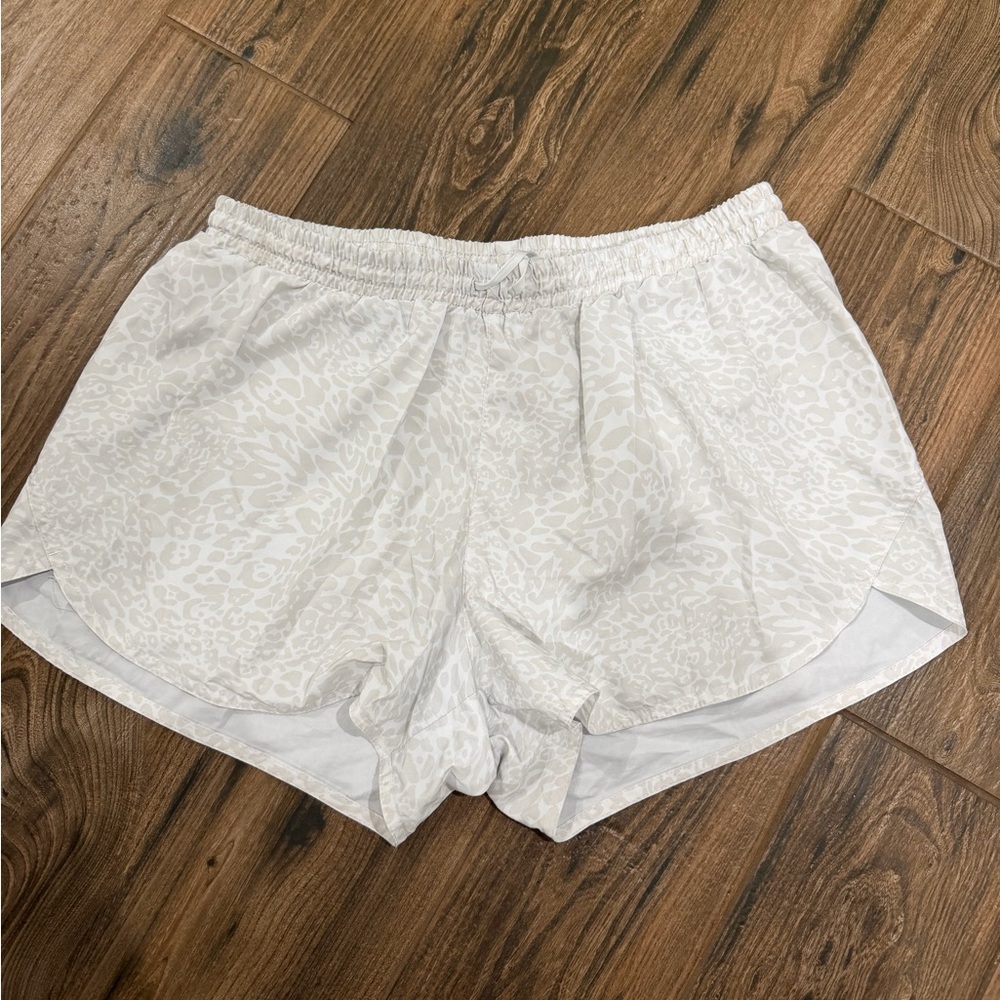 Old Navy White Cheeta Print Athletic Shorts
